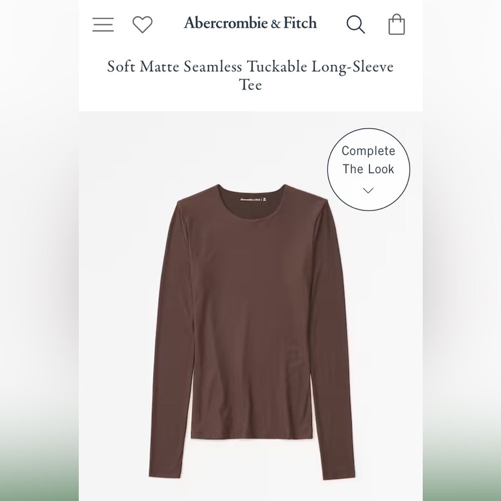 Abercrombie soft matte seamless tuckable long sleeve tee!